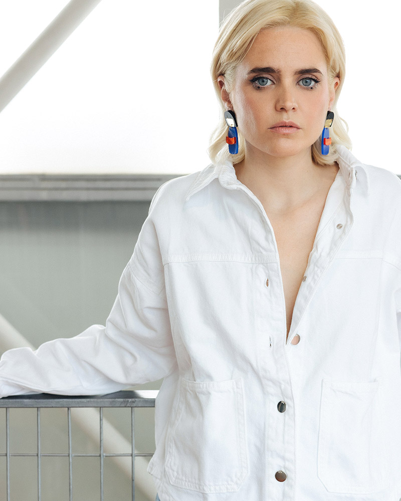 Maxi pendientes de metacrilato. ALMALEON. Joyas de autora. Artesanía contemporánea