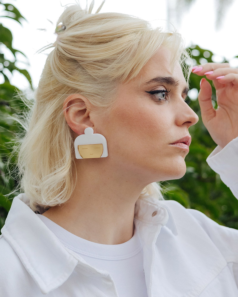 Maxi pendientes de metacrilato. ALMALEON. Joyas de autora. Artesanía contemporánea